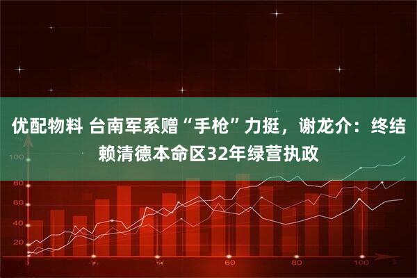 优配物料 台南军系赠“手枪”力挺，谢龙介：终结赖清德本命区32年绿营执政